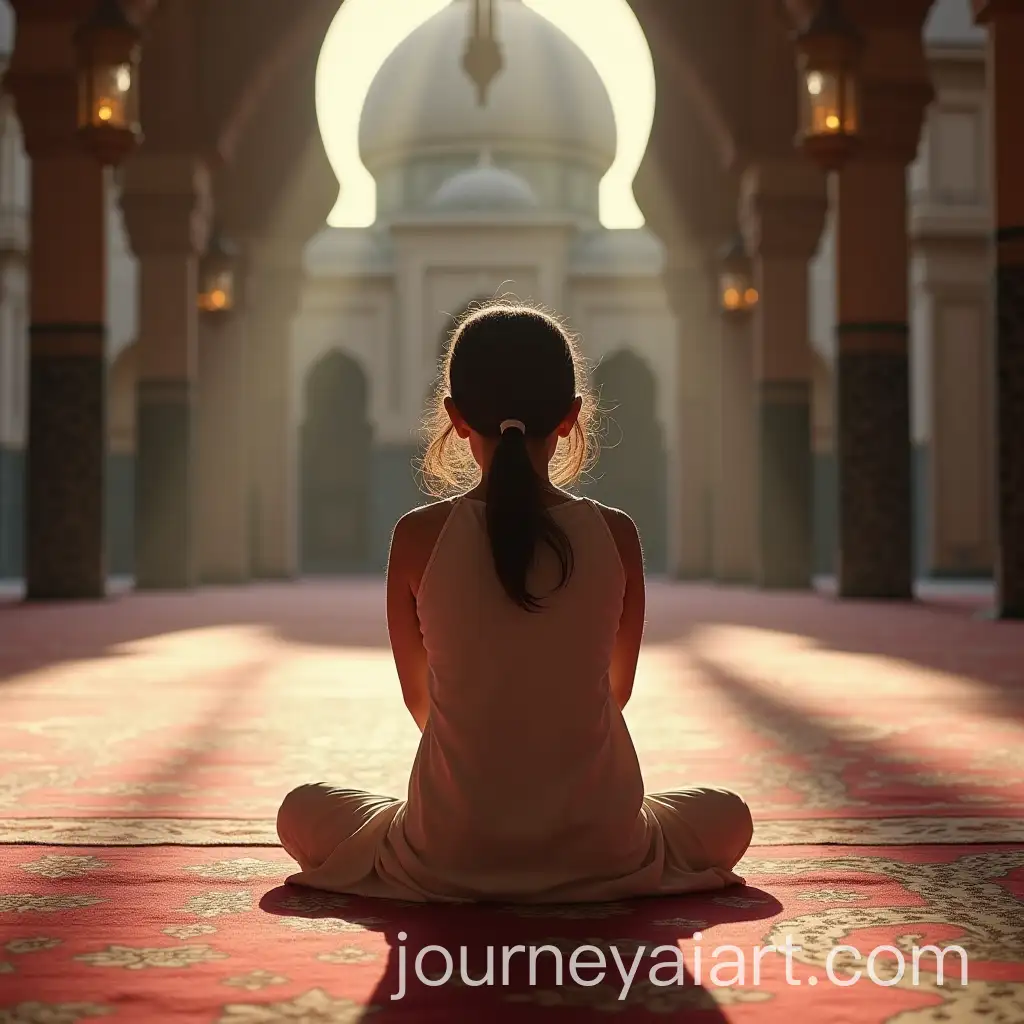Young-Girl-Prostrating-in-Mosque-Prayer