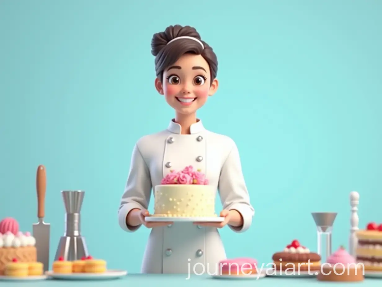 Professional-Pastry-Chef-with-Decorated-Cake-and-Assorted-PasAI-Image-Prompt-Expansiontries-in-Bakery-Setting