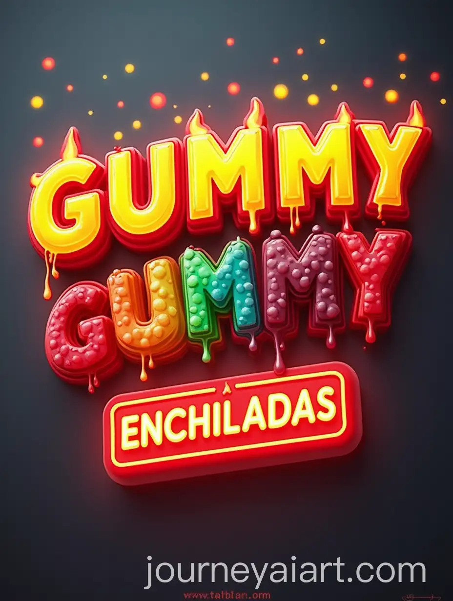 Vibrant-GUMMY-Logo-with-Dripping-Flames-for-ENCHILADAS