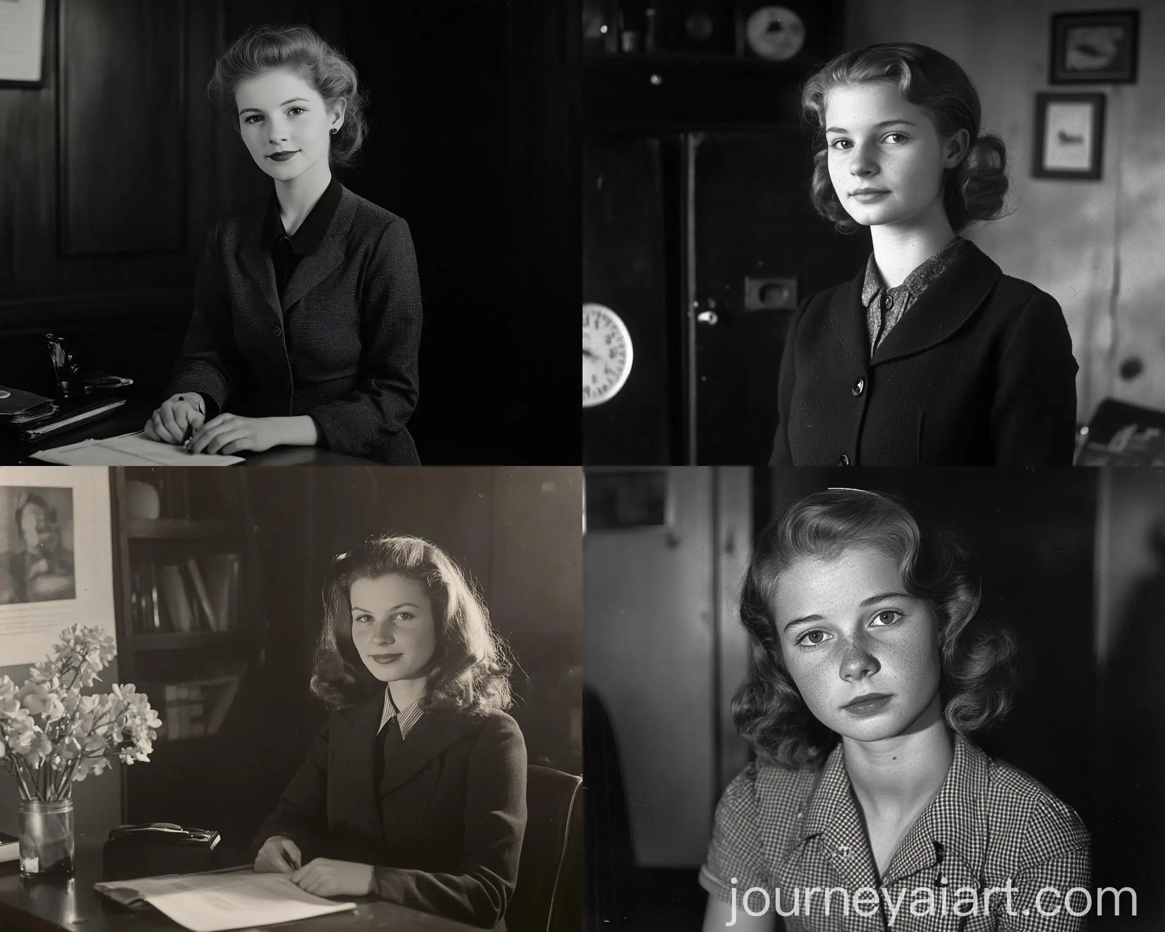 Portrait-of-a-Young-German-Lady-in-1942-Secretary-Attire