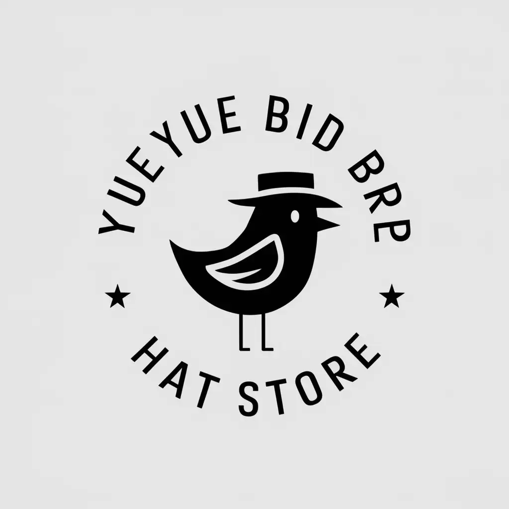 LOGO-Design-For-Yueyue-Bird-Hat-Store-Elegant-Hat-Bird-Emblem-on-Transparent-Background