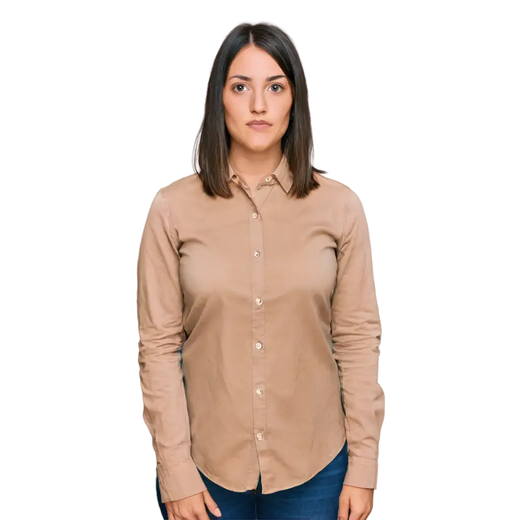 Portrait-of-American-Woman-in-Collared-Shirt-PNG-Image-for-Clear-Identification