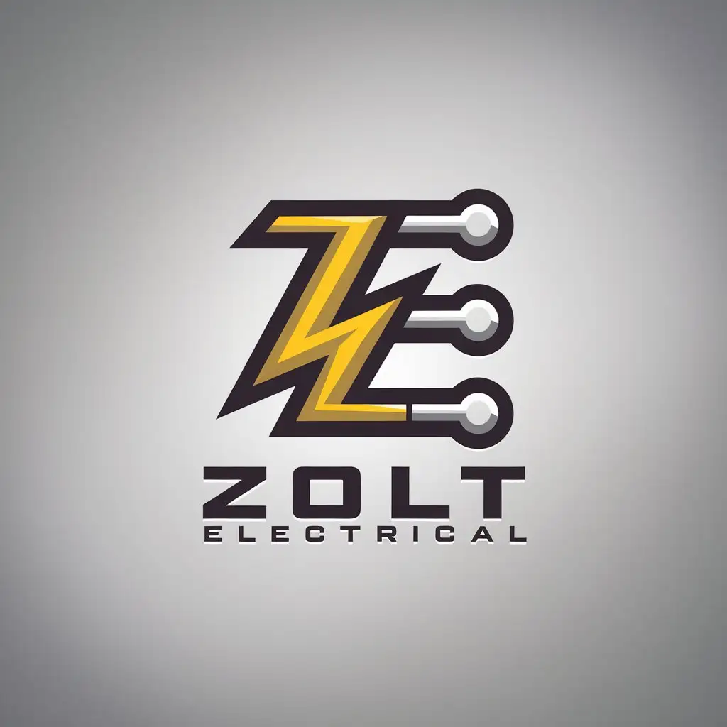 LOGO Design for Zolt Electrical ZE Symbol with Clear Vector Background