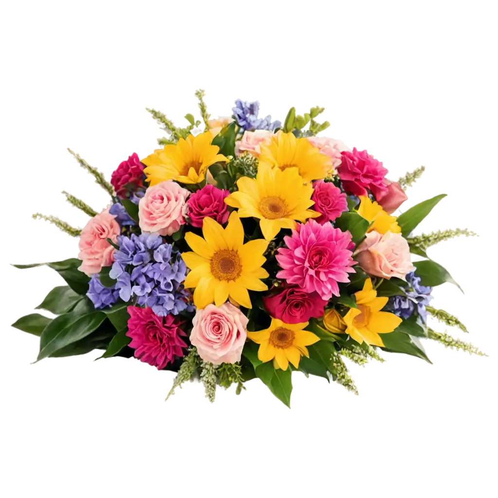 A vibrant floral bouquet with mixed colors for a celebration