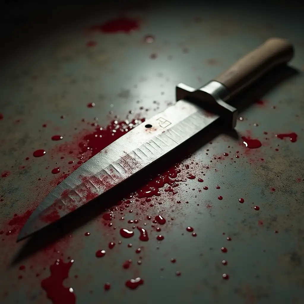 Realistic-Knife-on-the-Floor-with-Blood-Splatter