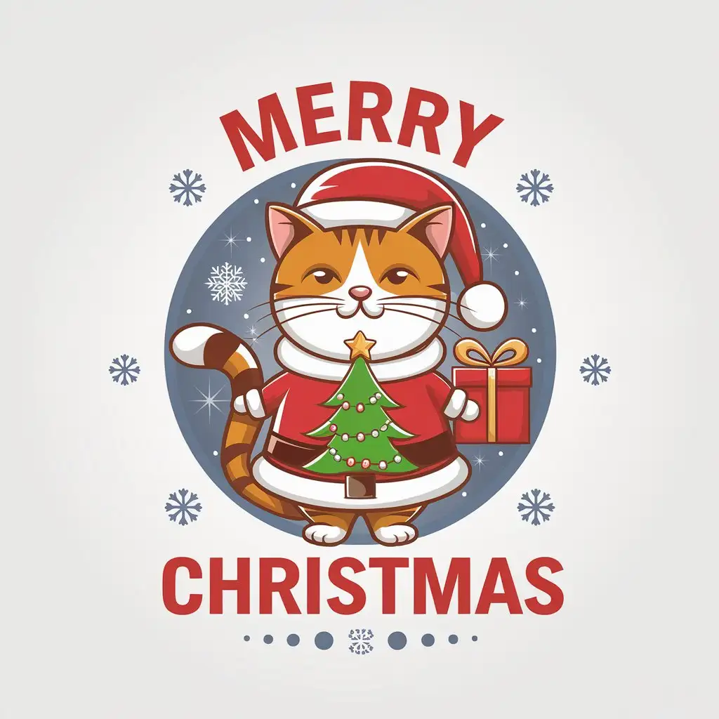 LOGO Design for Merry Christmas Cat Dressed Christmas Tree Theme for Travel Industry