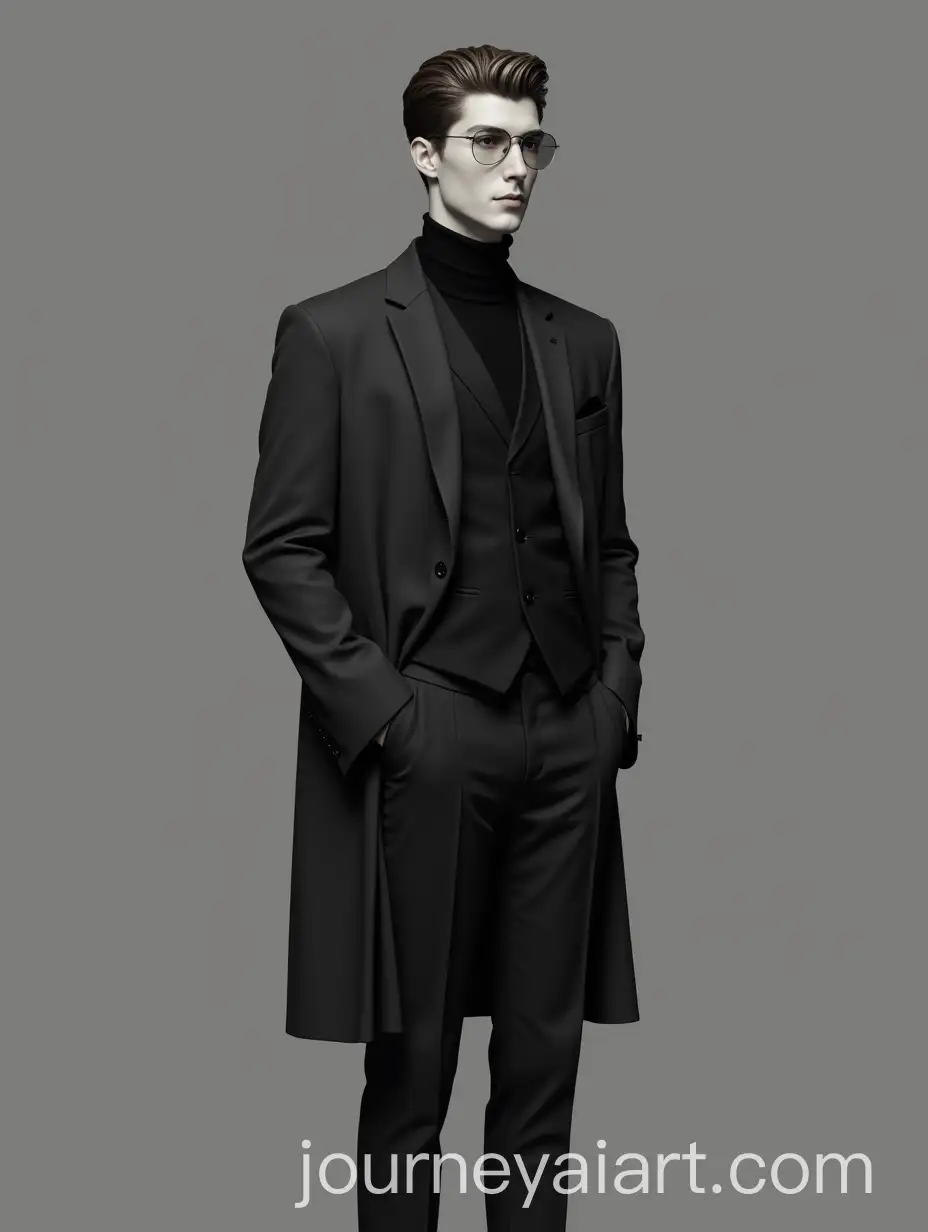 Elegant-Male-Humanoid-Fashion-on-Gray-Background