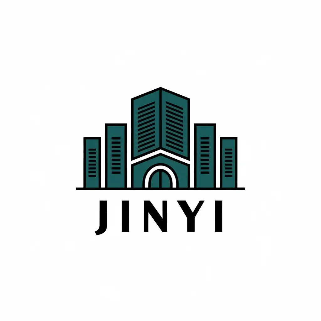 a vector logo design,with the text "jinyi", main symbol:hotel,Moderate,clear background