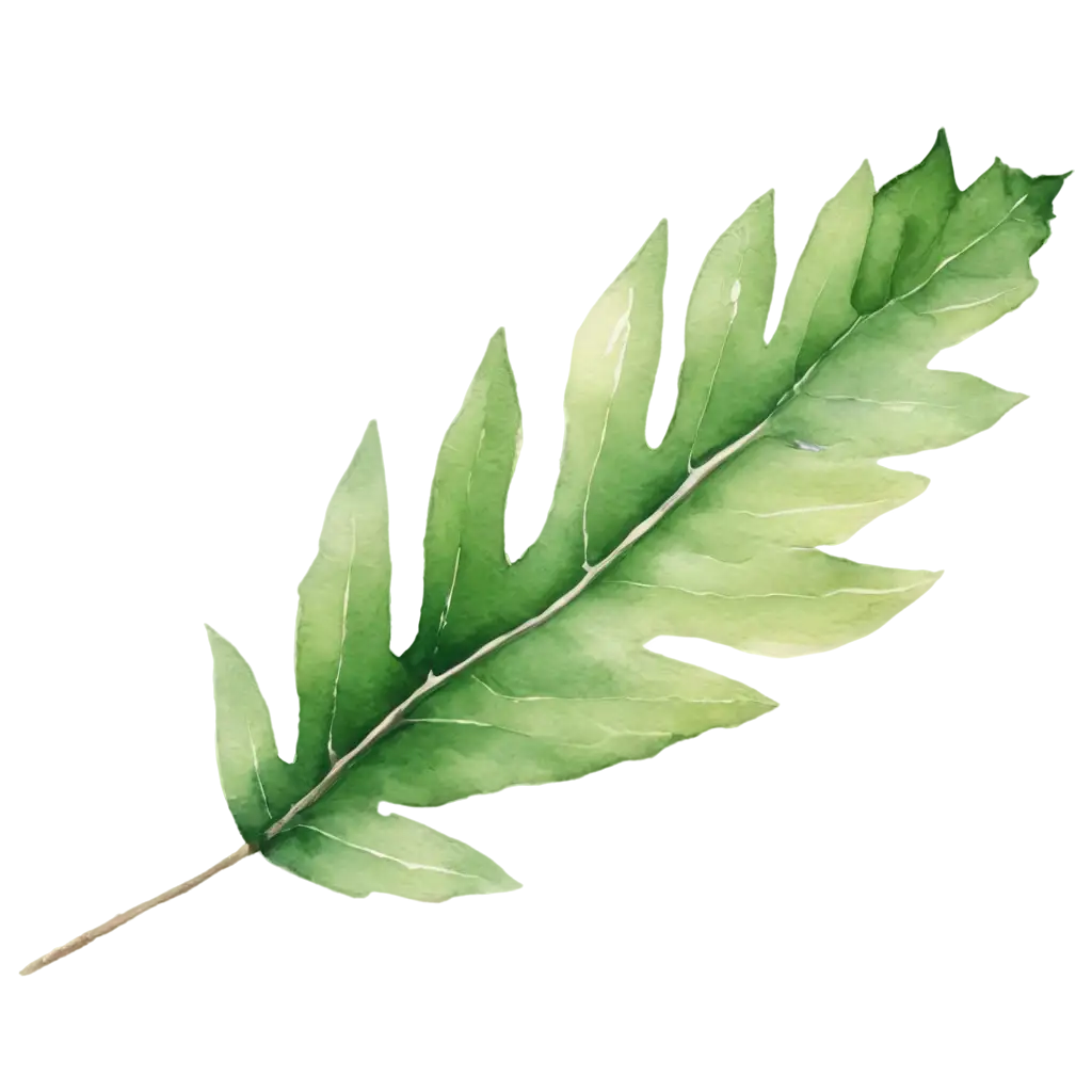 Green-Leaf-Painted-in-Watercolor-Exquisite-PNG-Image-for-Artistic-Creations