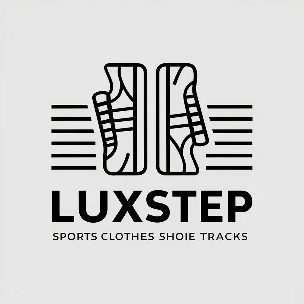 a vector logo design,with the text "luxstep", main symbol:sneakers clothes shoe tracks ,Moderate,be used in Sports Fitness industry,clear background