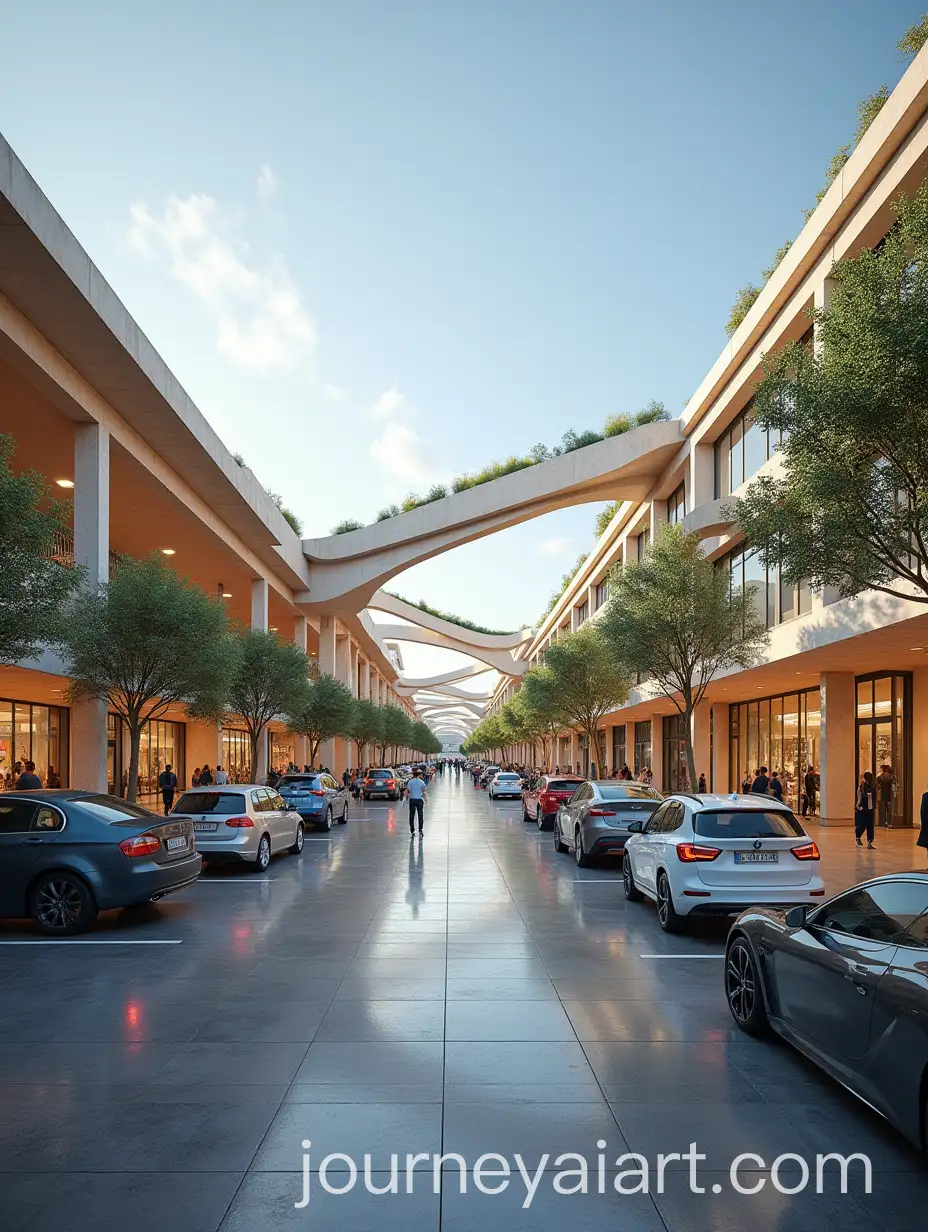 OpenAir-Mall-with-Landscape-and-Main-Gate-Featuring-Mirror-and-Parking-Area