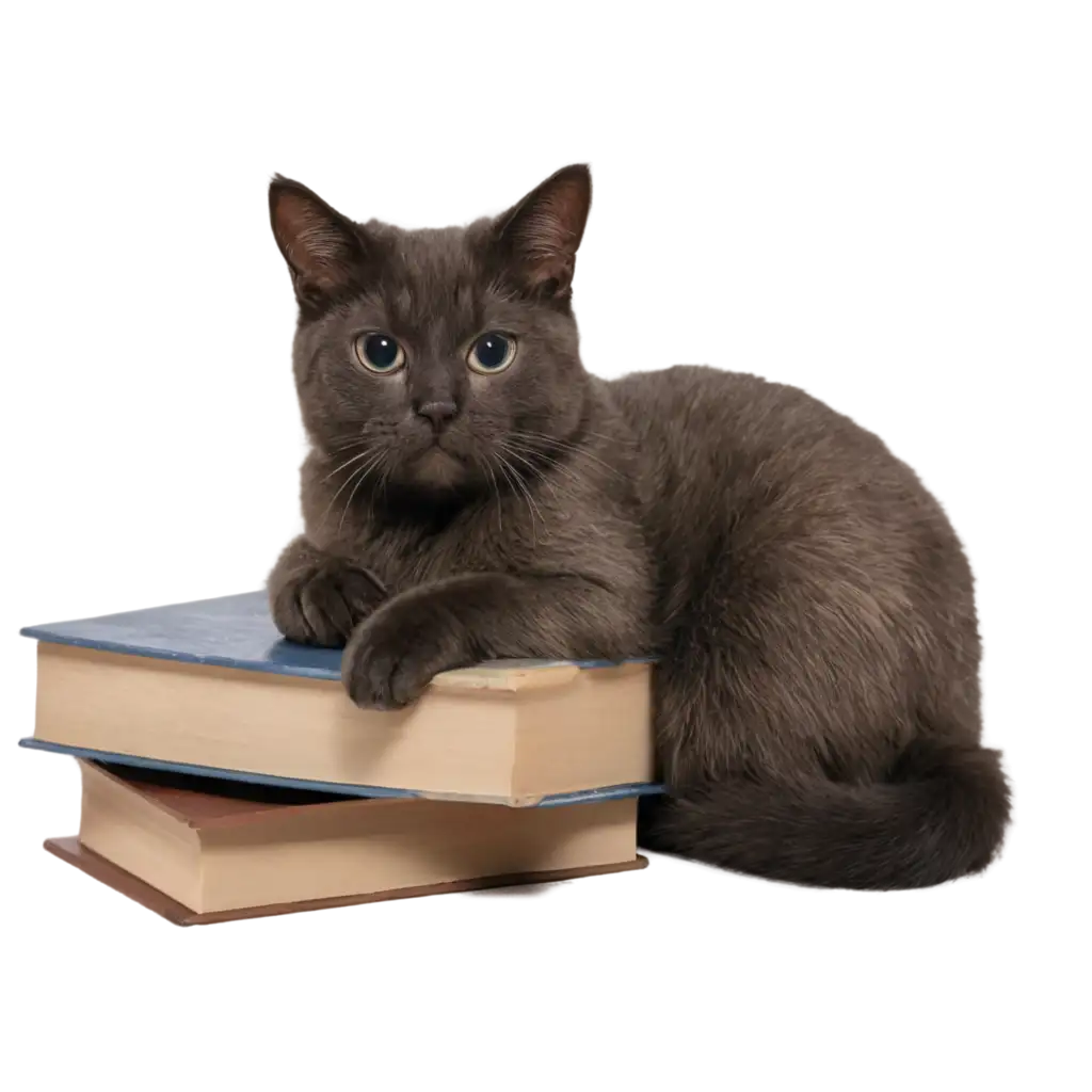 Cat-Lying-on-Books-PNG-Image-Perfect-for-Digital-Art-and-Designs