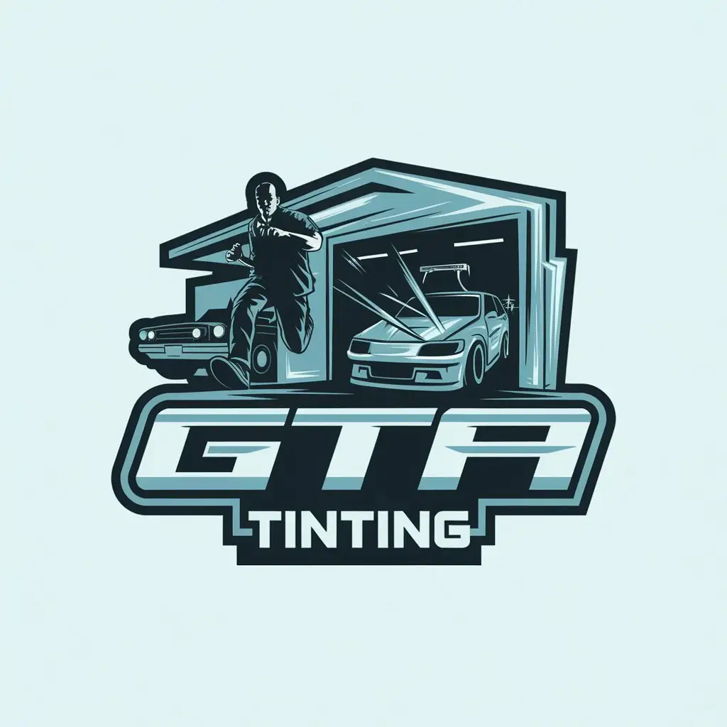 LOGO Design For Tinted Cars Vibrant Oil Paint Style with GTA Series Inspiration