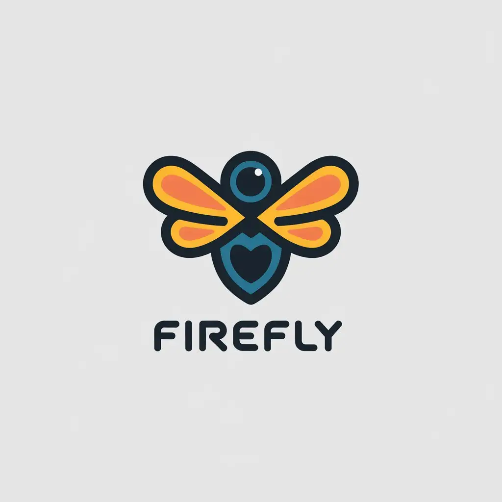 Logo Design for Firefly Minimalist Vector Design with Firefly Symbol on Clear Background