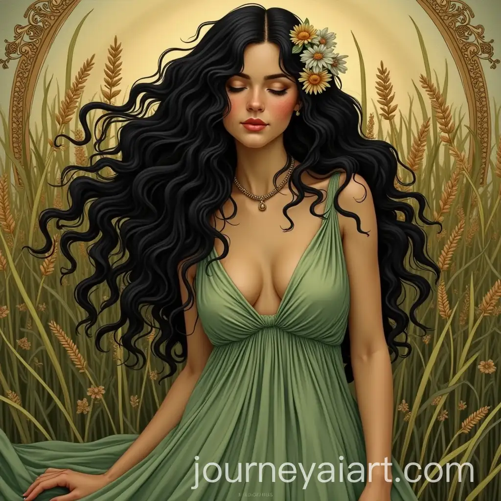 Goddess-of-Nature-and-Seasons-in-Alphonse-Mucha-Style