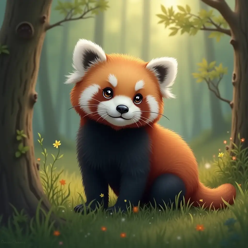 I want a cute little panda in the forest for my dp of instagram