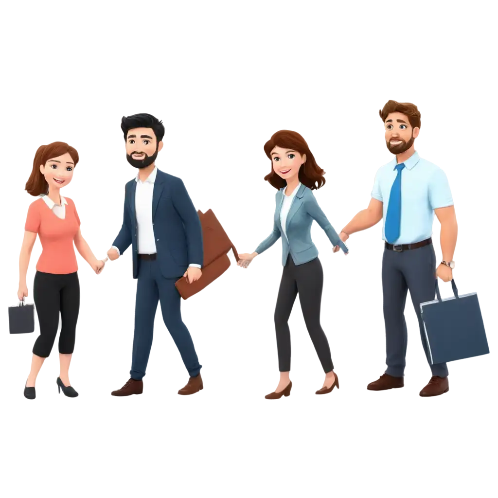 Illustration of a group of people at the company