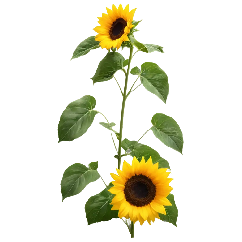 Sunflower-with-Creeper-and-Shall-Flower-PNG-Image-Vibrant-and-Detailed-for-HighQuality-Use