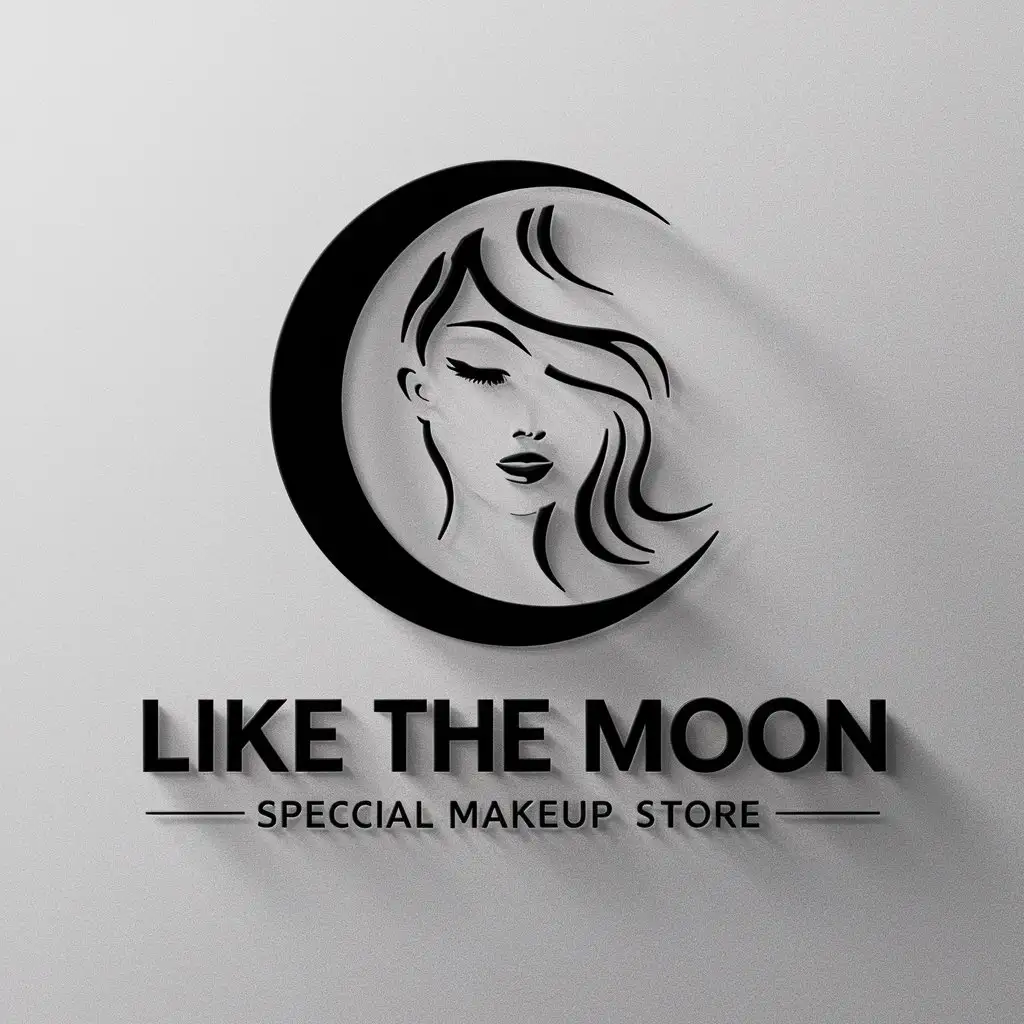 LOGO-Design-For-Like-the-Moon-Crescent-Moon-with-Womans-Face-Beauty-Spa-Industry