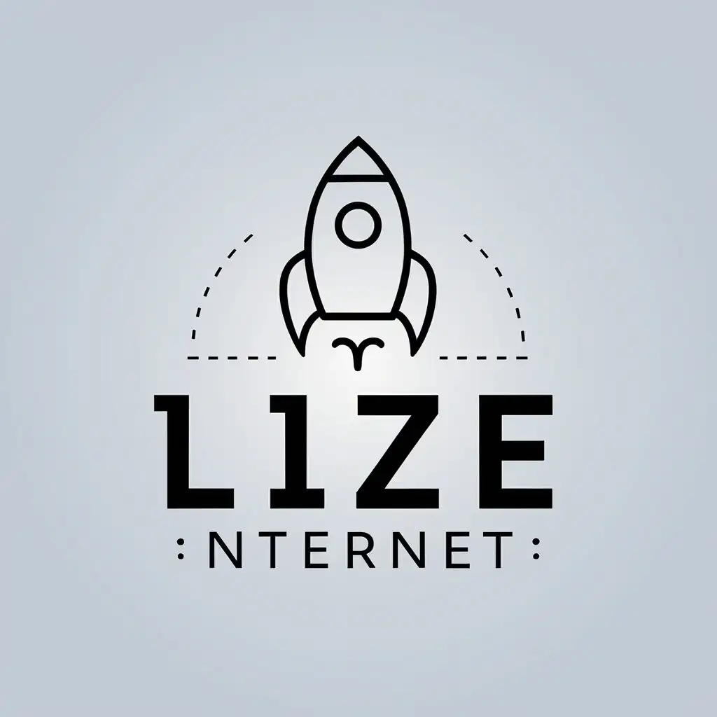 a vector logo design,with the text "Lize Internet", main symbol:rocket,Moderate,be used in Internet industry,clear background