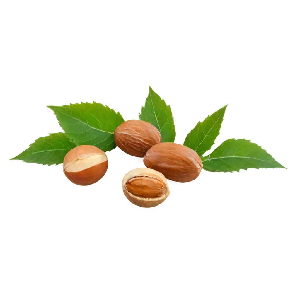 Hazelnut-with-Leaf-PNG-Image-HighQuality-Transparent-Background-for-Versatile-Use