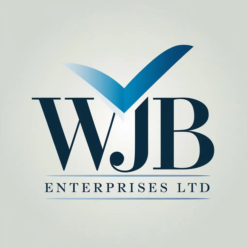 LOGO Design For WJB Enterprises Ltd Modern and Professional with Bold Text and Trustworthy Blue Gradient