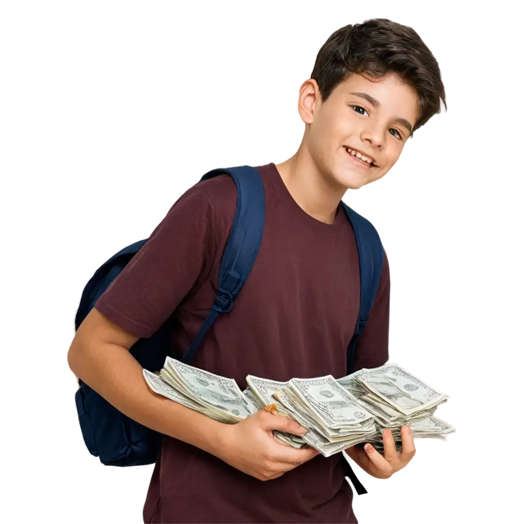 a boy with lot of money in school