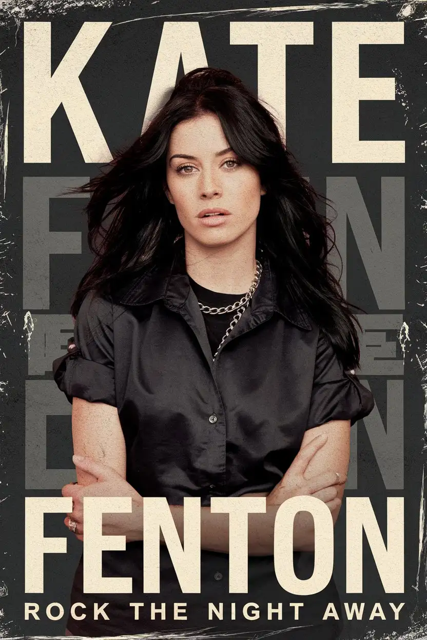 1990s Band Style Poster Featuring Female Rock Singer Kate Fenton