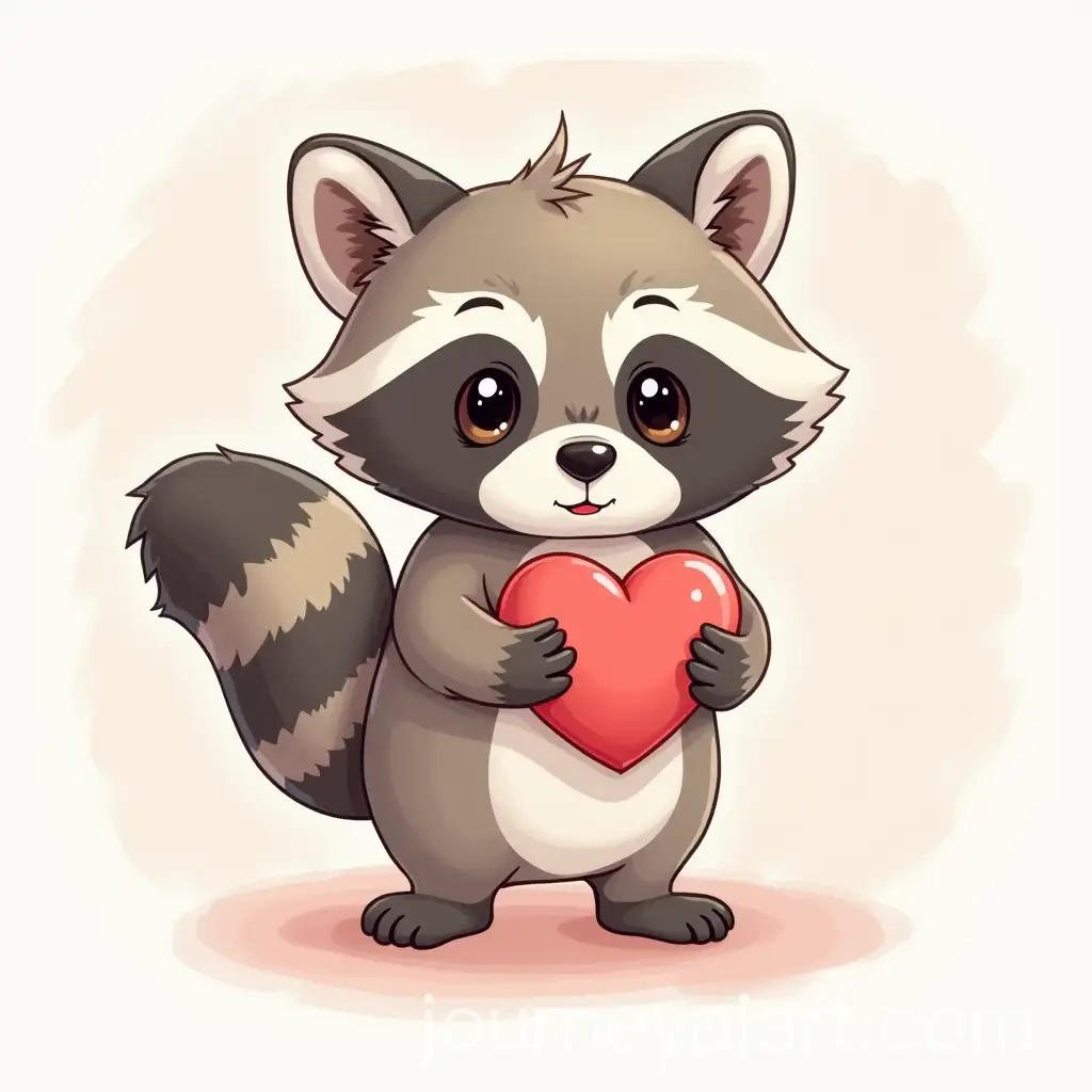 Cute-Raccoon-Holding-a-Heart-in-Drawing-Style