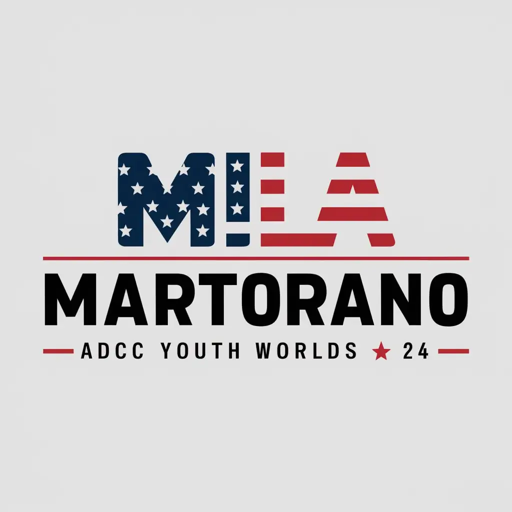 LOGO Design For Mila Martorano American Flag Colors with ADCC Youth Worlds 24 Theme