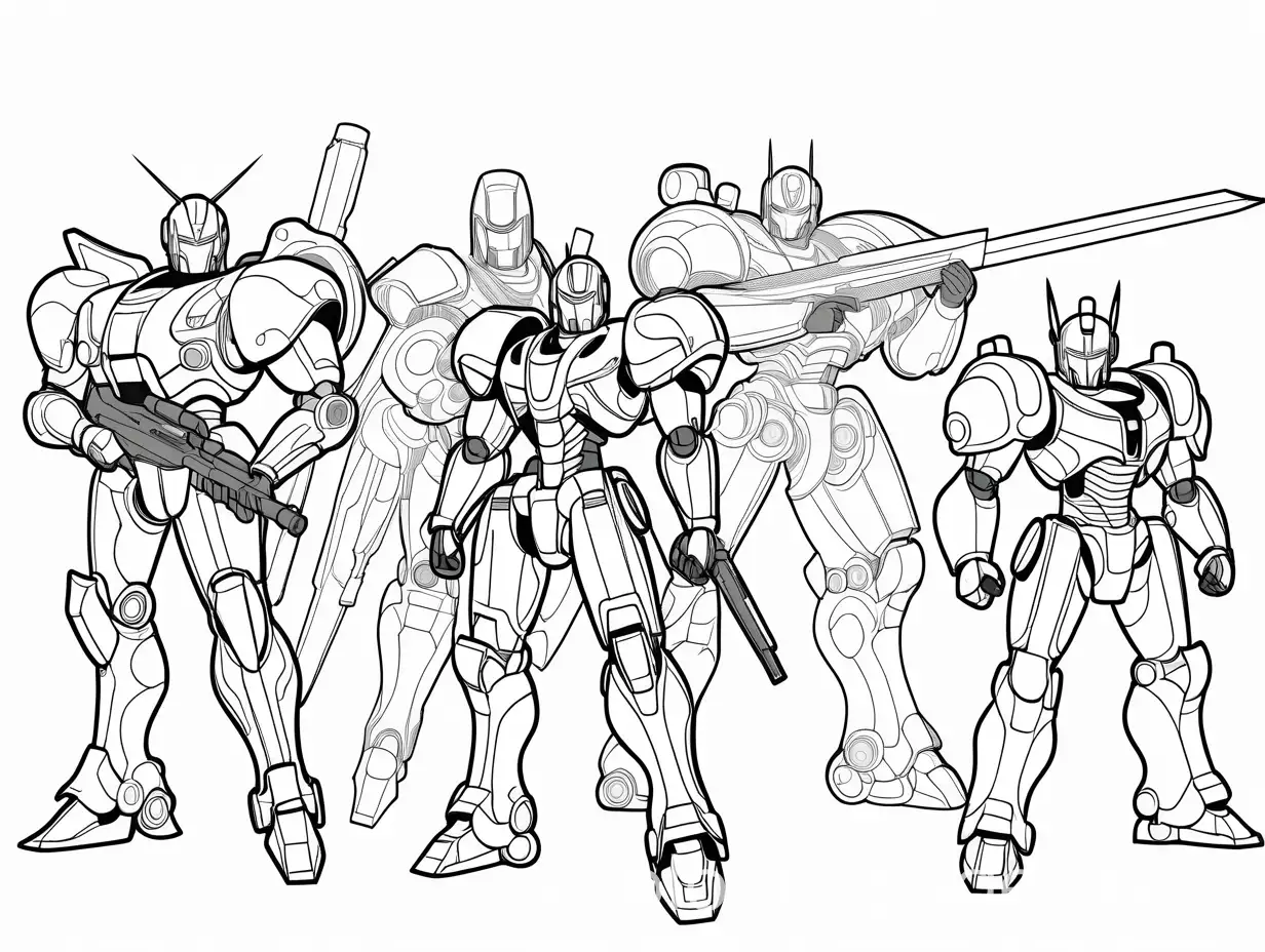 MangaStyle-Robot-Warriors-with-Battle-Weapons