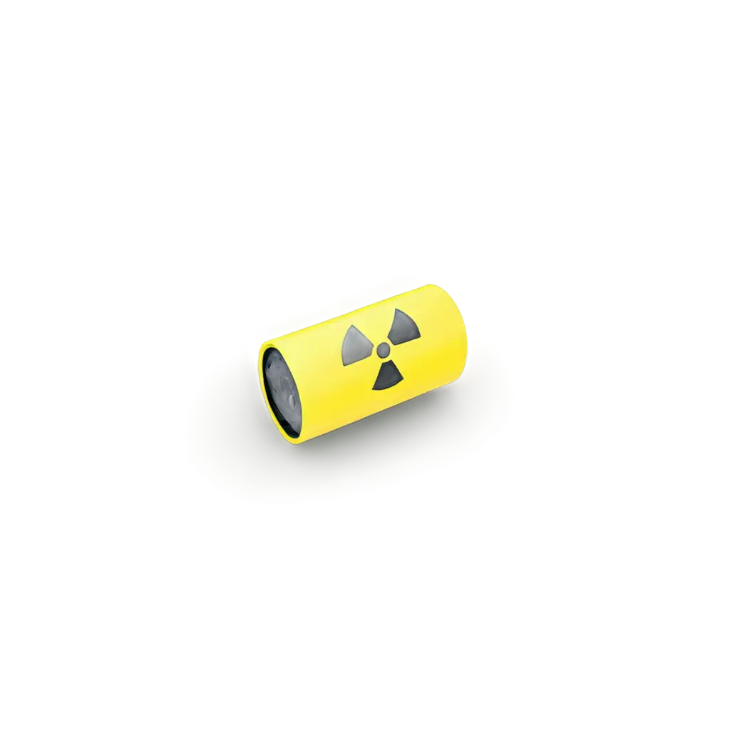 Acid yellow barrel with radiation icon