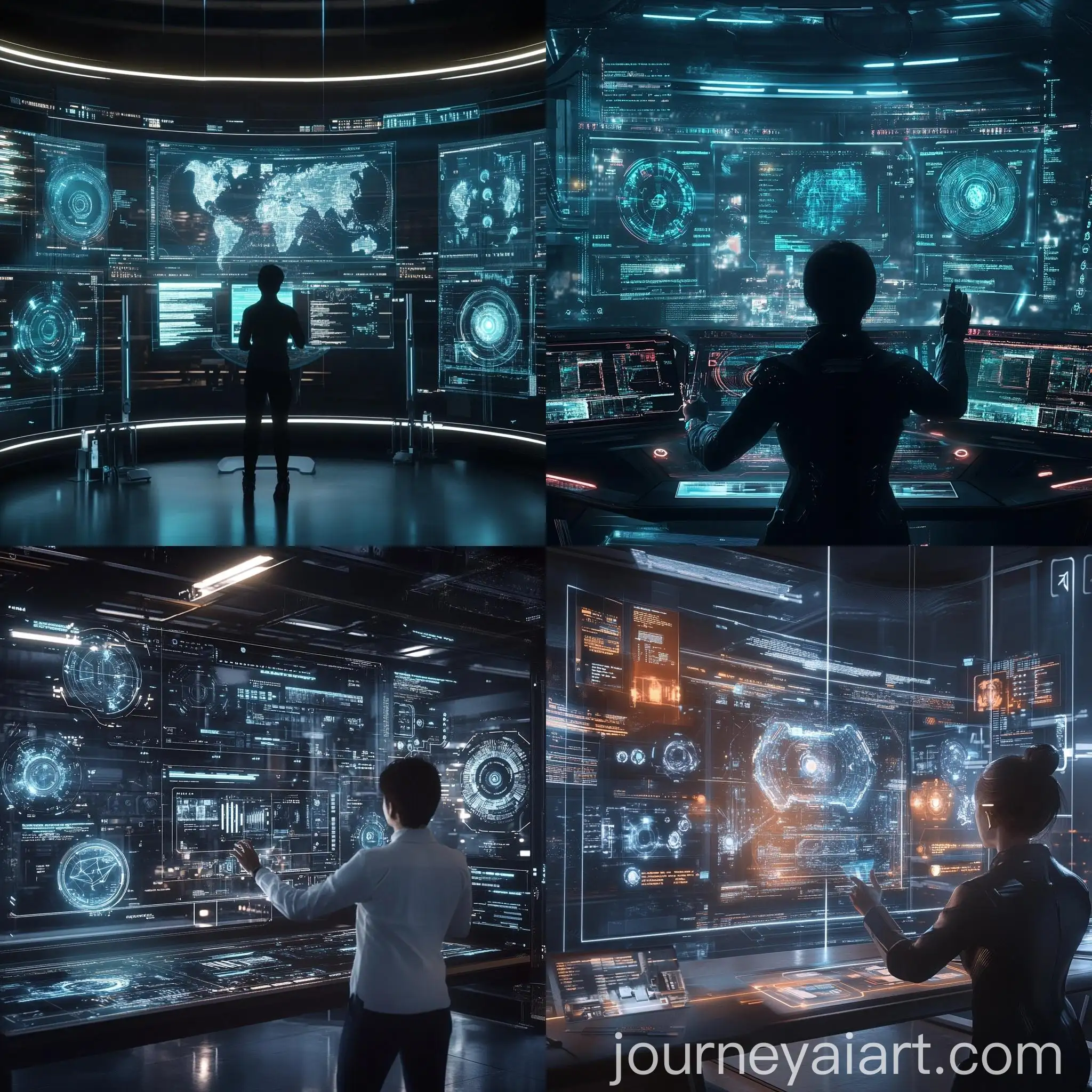 Person-Interacting-with-Futuristic-AI-Setup-in-TechFilled-Room