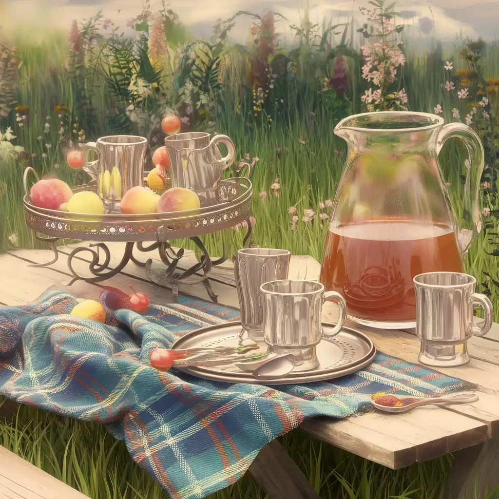 Summer-Picnic-Table-with-Fruit-Drinks-and-Dreamlike-Lighting