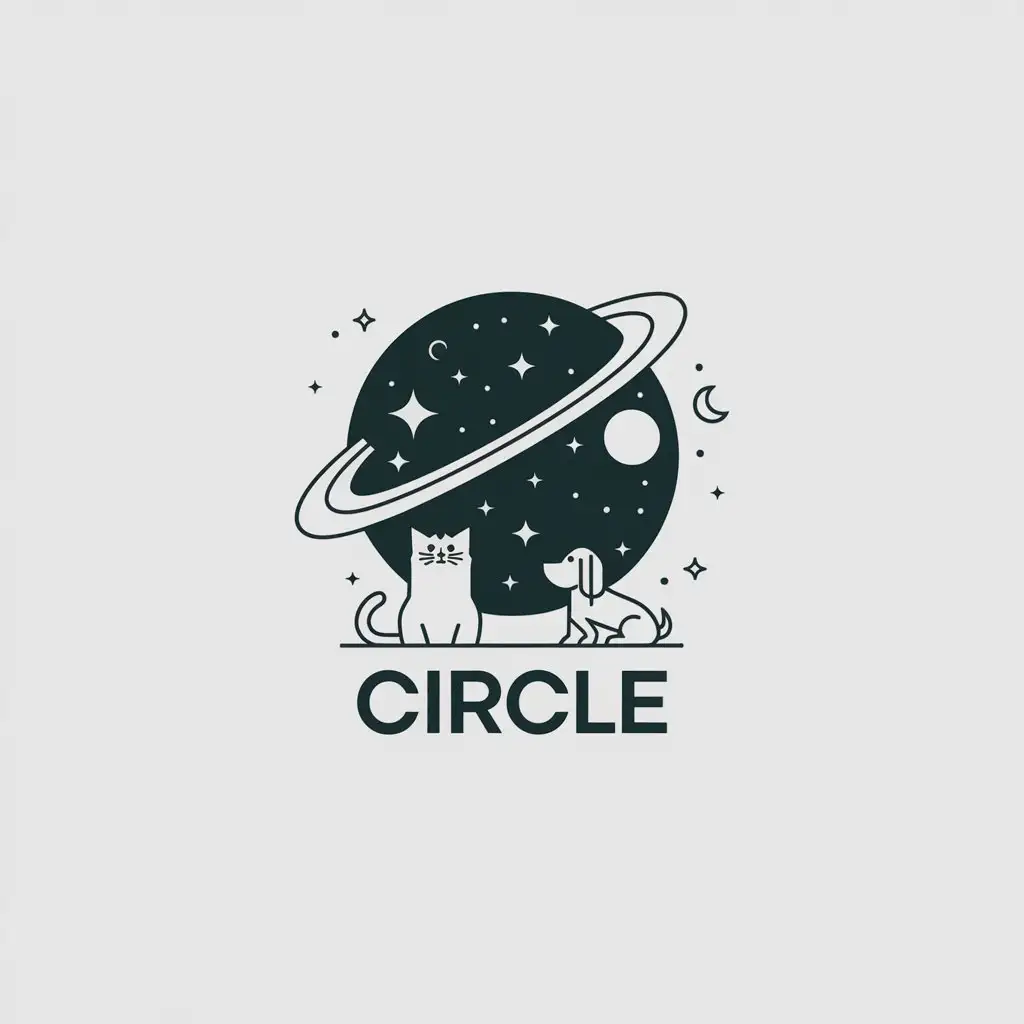 LOGO-Design-for-Circle-Outer-Space-Theme-with-Ring-of-Stars-and-Celestial-Elements