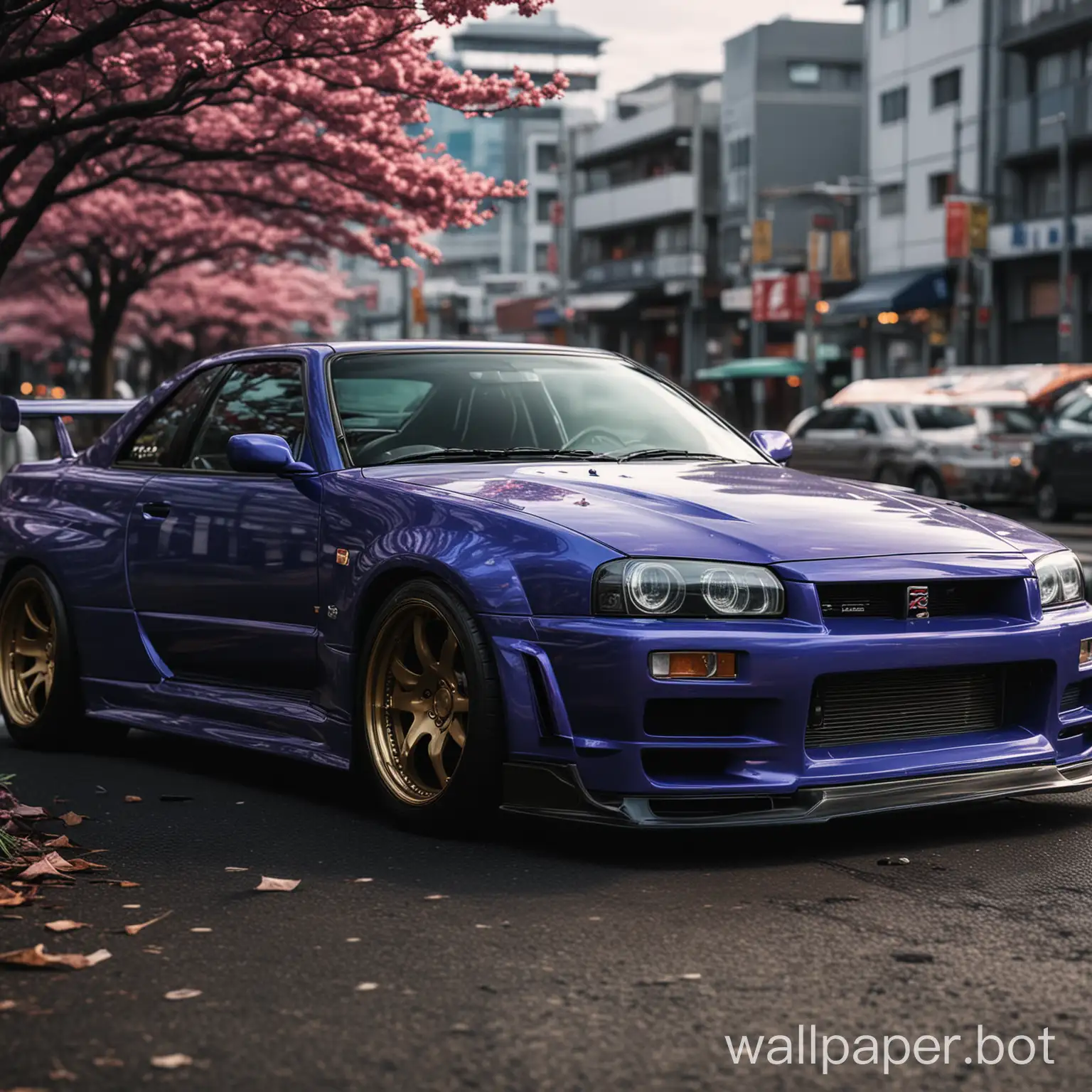 4K Wallpaper for laptop containing Nissan gtr r34 in Japan and it is 90's era