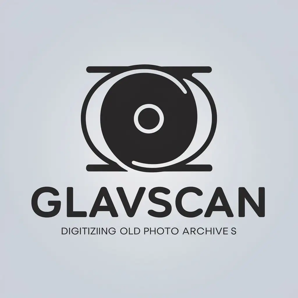 a vector logo design,with the text "Glavscan", main symbol:Photo roll, digitizing old photo archives,Moderate,be used in Technology industry,clear background