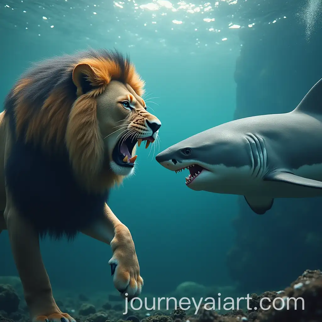 Lion-and-Shark-in-an-Epic-Battle