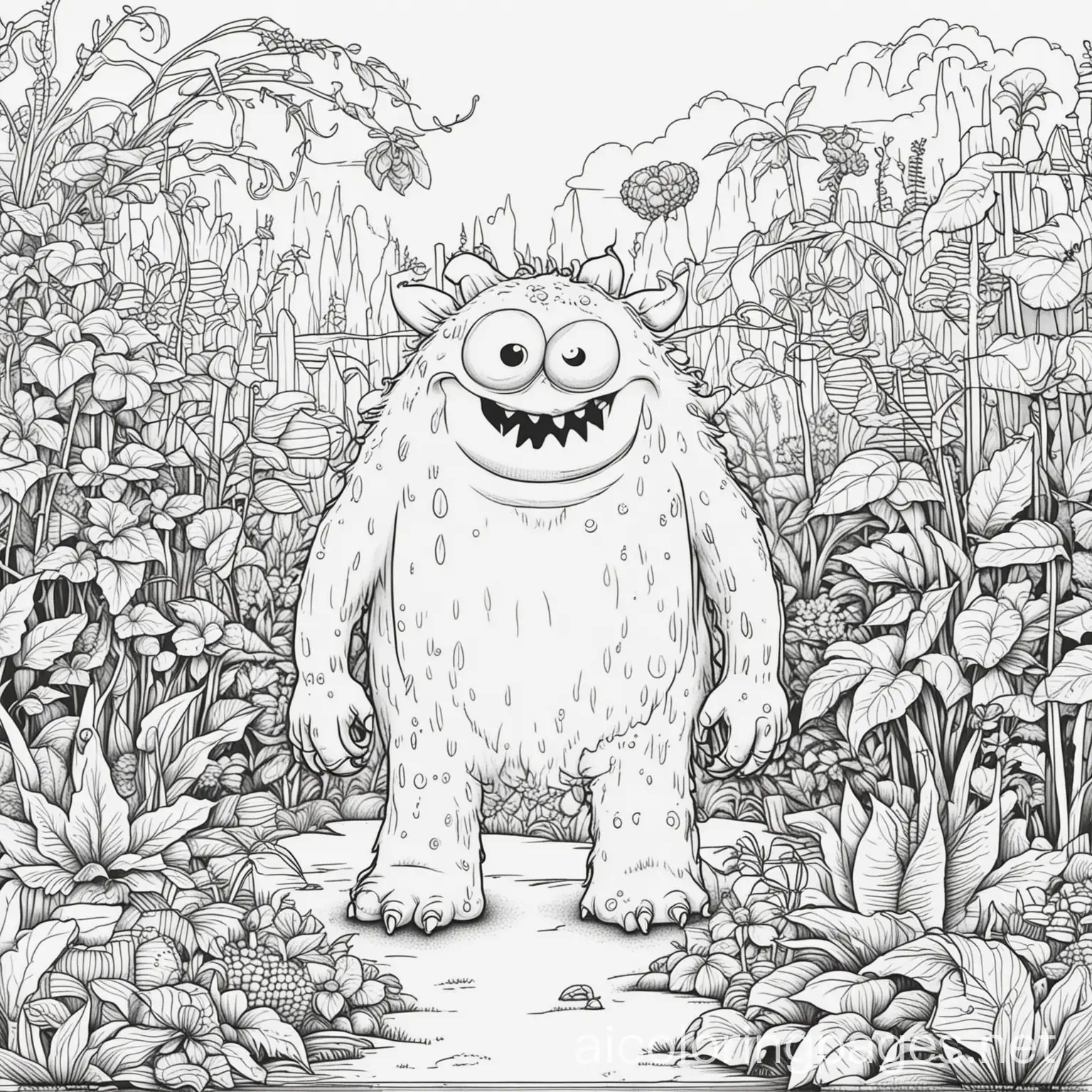 Whimsical-Garden-Monster-Coloring-Page