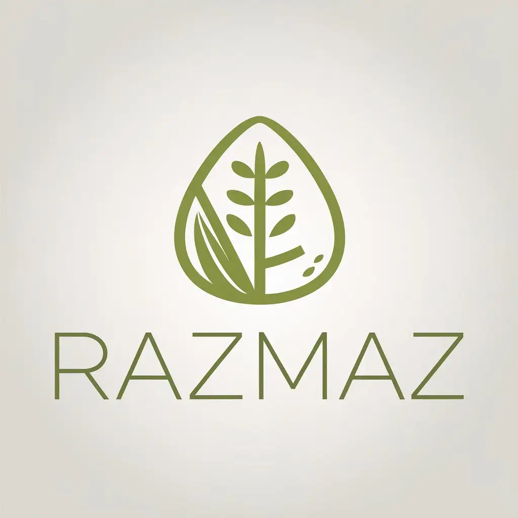 LOGO Design for Razmaz Minimalist Vector with Pistachio Green and Natural Symbolism