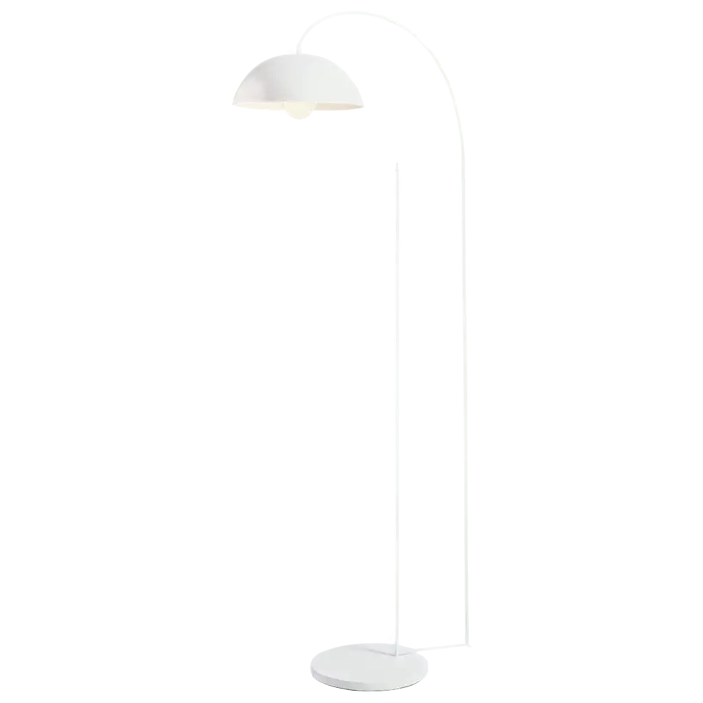 White-Floor-Lamp-with-Metal-Arch-Stand-and-Small-Dome-Canopy-PNG-Image-for-Modern-Interior-Design