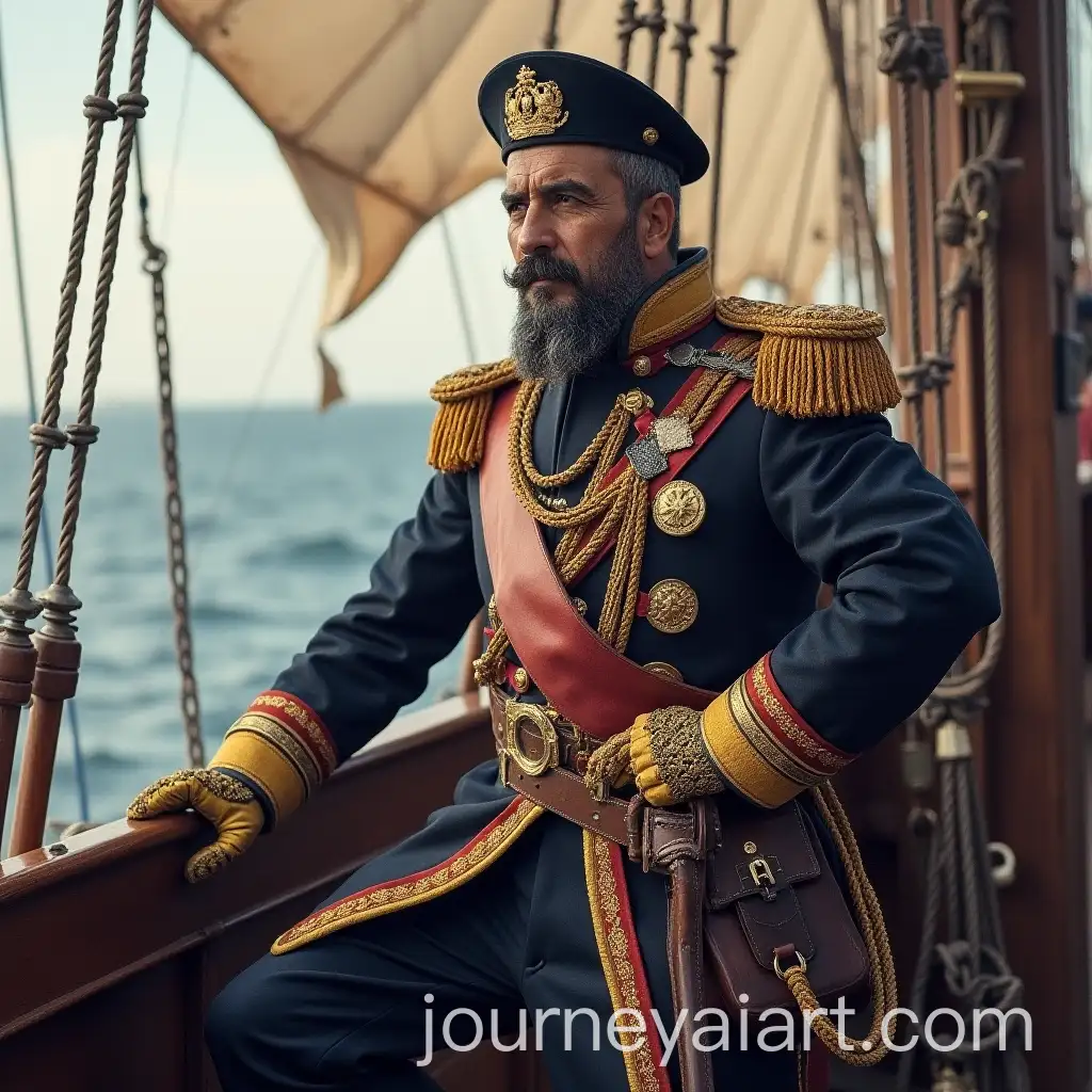 Ottoman-Navy-Commander-Barbaros-Hayreddin-Pasha-on-a-War-Ship-at-Sea