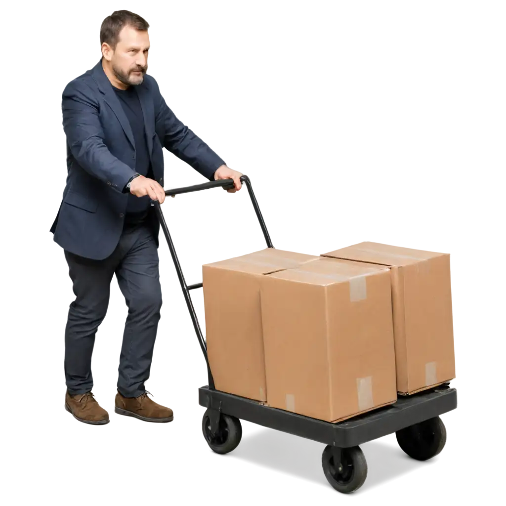 HighQuality-PNG-of-a-MiddleAged-Slavic-Man-in-Porter-Clothing-Pushing-a-Trolley-in-a-Warehouse