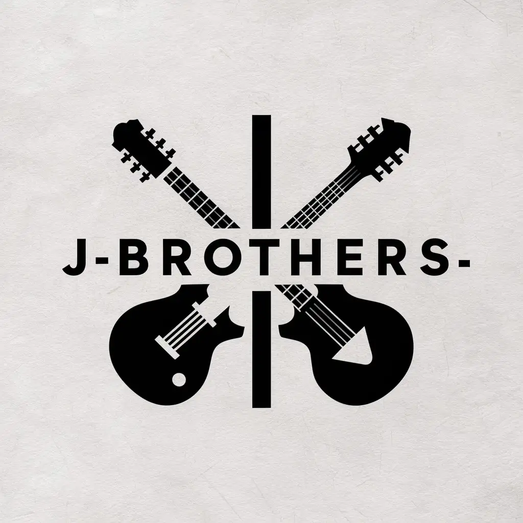 LOGO Design For JBrothers Crossed Musical Instruments on Clear Background