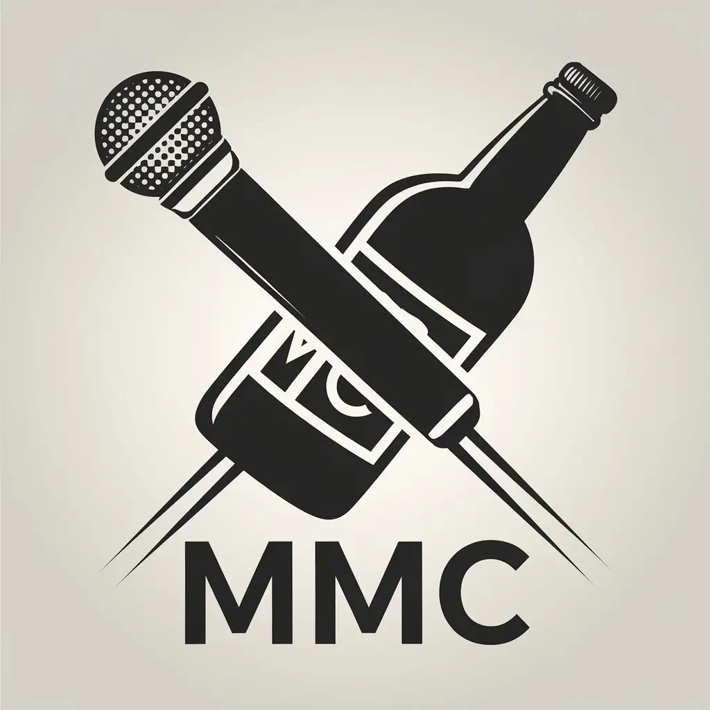 LOGO Design for MMC Microphone Alcohol Bottle Crossroad with Clear Background