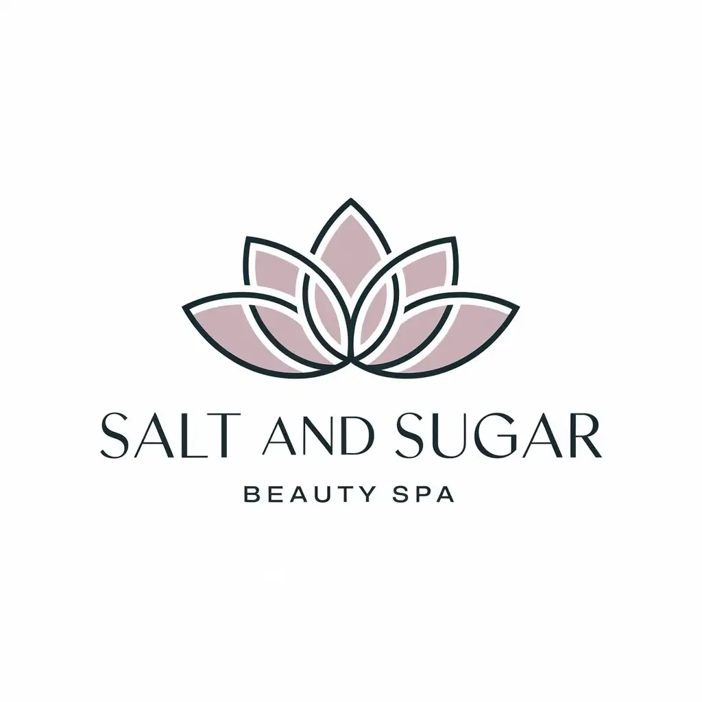 a vector logo design,with the text "Salt and sugar", main symbol:Lotus,Moderate,be used in Beauty Spa industry,clear background