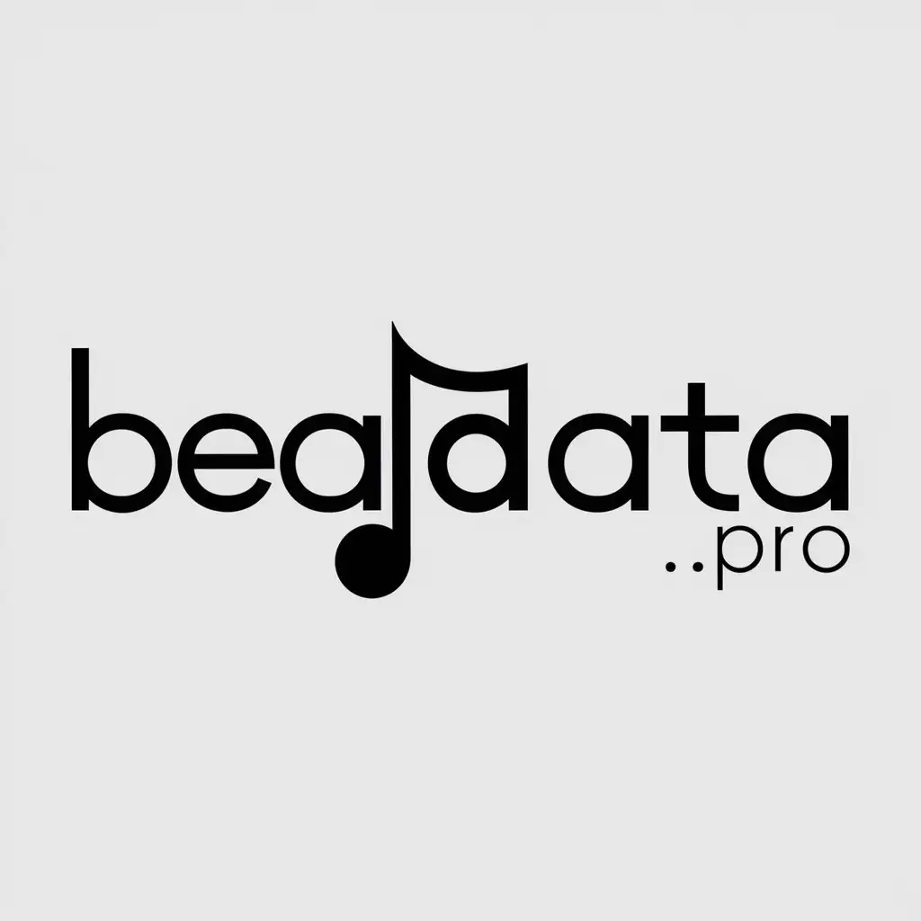 a logo design,with the text "beatdata.pro", main symbol:musix,Minimalistic,be used in Entertainment industry,clear background