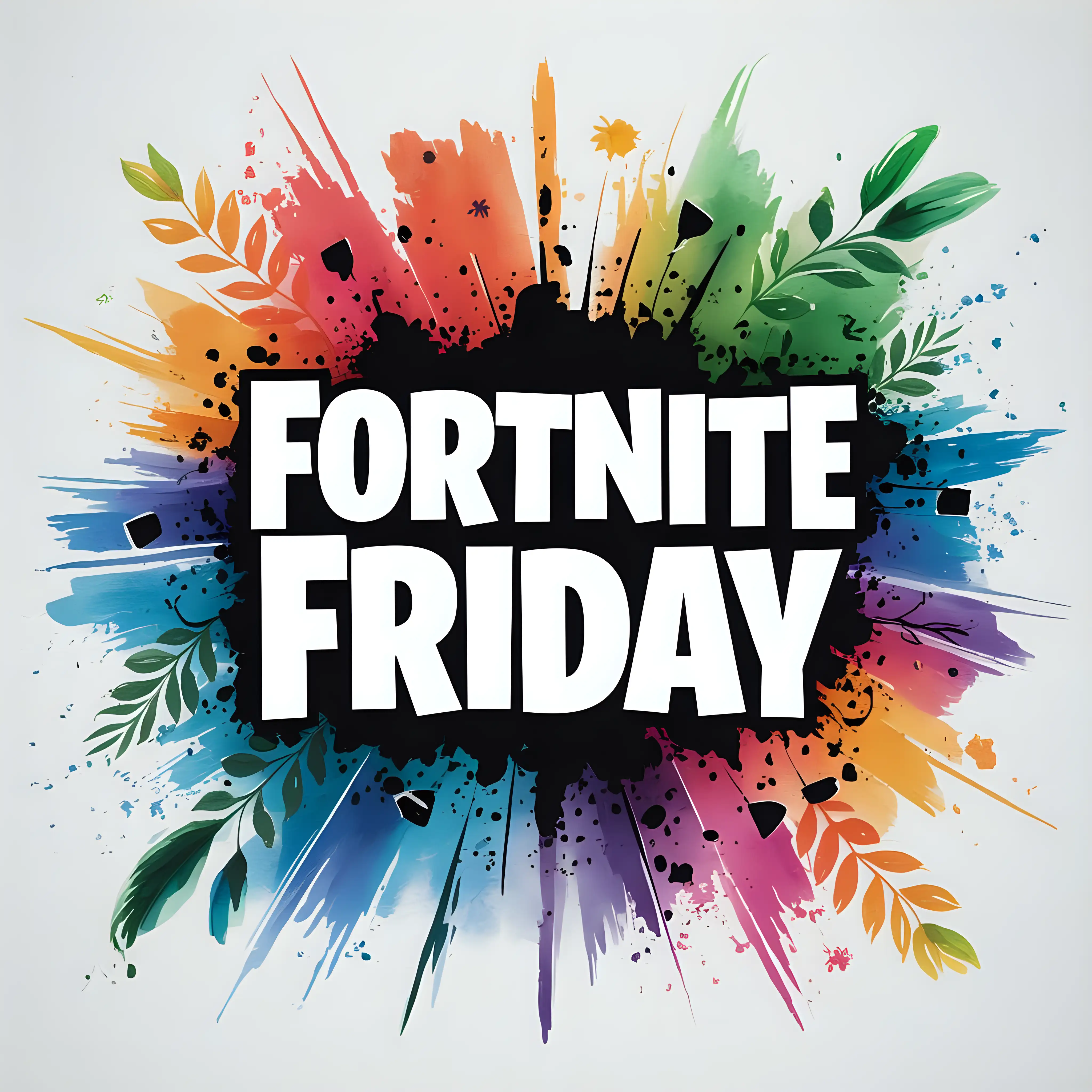 Vibrant Watercolor Logo Design for Fortnite Friday