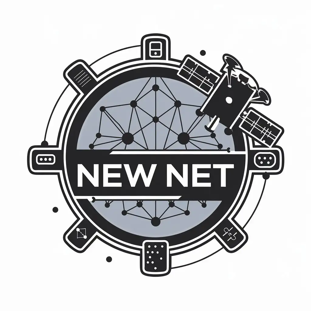 LOGO Design for New NET TechnologyInspired with Network Router and Satellite Symbols