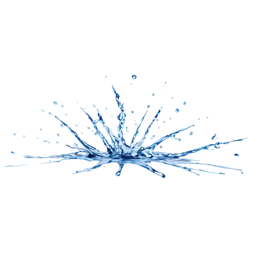 transparent water splashes, spurt,